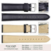 WOCCI 14mm Vintage Leather Watch Band for Men and Women, Silver Buckle (Black)