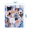 Dawhud Direct Collage Kitten Fleece Blanket for Bed, 75
