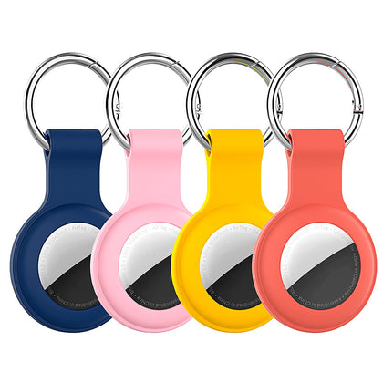Compatible with AirTag Case Holder Silicone Key Ring/Chain Compatible with Apple AirTag GPS Item Finders Accessories 4 Pack