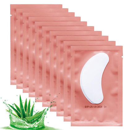 50 Pairs Set Under Eye Pads,Eyelash Extension Gel Patches, Lash Extension Lint Free Under Hydrogel Eye Mask Pads Beauty Tool. (Pink)