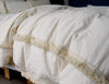 Flber Ivory Duvet Cover Tufted Boho Bedding Comforter Queen Size, 86in x90in