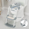 Potty Training Seat with Step Stool Ladder for Toddlers as a Potty Training Toilet Anti-Slip Safe Pads Adjustable Height Legs Gray