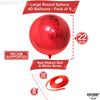 KatchOn, Big Red Metallic Balloons - 22 Inch, Pack of 6 | 360 Degree 4D Sphere Metallic Red Balloons for Red Christmas Decorations | Christmas Balloons, Red Mylar Balloons | Shiny Red Chrome Balloons
