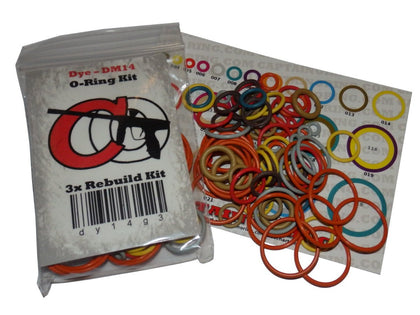 Captain O-Ring Tippmann 98, A5, X7, FT-12, Gryphon, Triumph, US Army - Color Coded 3X Oring Rebuild Kit