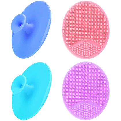 Baby Cradle Cap Brush, Silicone Baby Bath Brush, Silicone Scrubbers Exfoliator Brush | The SkinSoother Baby Essential for Dry Skin, Cradle Cap and Eczema (Small - Blue&Green&Purple&Rose)