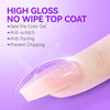 gelike ec 6 in 1 Nail Glue Base Gel and Top Coat Kit 2PCS for Nail Polish, Base Gel Nail Glue No Wipe Top Coat Super Shiny Stain Resistant for False Nail Tips Long Lasting UV Needed