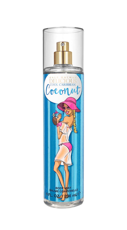 Delicious Cool Caribb Coconut Women Body Spray, 8 Fl Oz