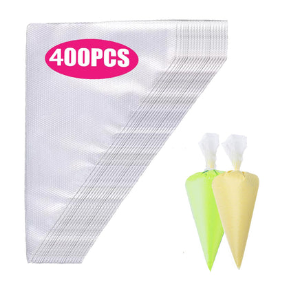 NIKKIER Piping Bags 12 Inch 400pcs,Disposable Pastry Bags For Cookie/Cake Decorating Supplies,Thickened Non-Slip Anti Burst Pastry Bags Cake Laminating Bag