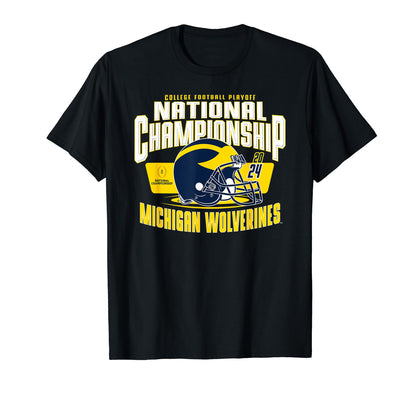 Michigan Wolverines 2024 CFP National Championship Helmet T-Shirt