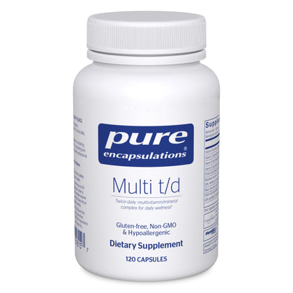 Pure Encapsulations Multi T/D | Multivitamin and Mineral Supplement to Support Cardiovascular Health* | 120 Capsules