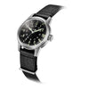 Bulova Milatary Hack 3 Hand Quartz Watch, Black Dial and Black Leather NATO Strap, (Model:96A219)
