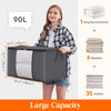 Lifewit 90L Large Storage Bags, 6 Pack Closet Organizers and Storage, Clothes Foldable Storage Bins with Reinforced Handles, Storage Containers for Clothing, Blanket, Comforters,Bedding, Gray