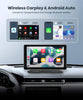 Podofo Wireless Apple CarPlay Car Stereo, Portable CarPlay Radio with 7