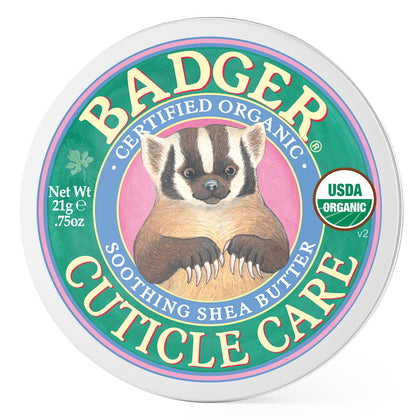 Badger Organic Cuticle Care Balm - Natural Nail Care Cream with Shea Butter, Vitamin-Rich Seabuckthorn Extract to Strengthen, Soothe & Restore Dry & Splitting Cuticles - Light Citrus Scent - .75oz