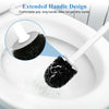 Toilet Brush and Holder, 2 Pack Toilet Bowl Brush and Holder with Long Handle, Plastic Holder Easy to Hide, Drip-Proof, Easy to Assemble, Deep Cleaning