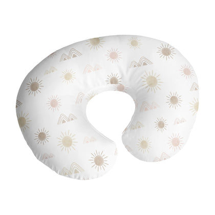 Sweet Jojo Designs Boho Desert Sun Nursing Pillow Cover Breastfeeding Pillowcase for Newborn Infant Bottle Breast Feeding Pillow NOT Included Blush Pink Mauve Gold Taupe Bohemian Watercolor Southwest
