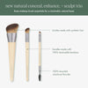 EcoTools New Natural Conceal, Enhance, & Sculpt Trio, Makeup Brushes For Foundation, Concealer, & Brows, Dense, Synthetic Bristles For Sculpting Face, Vegan & Cruelty-Free, 3 Piece Set