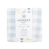 HonestBaby Boys Organic Cotton Changing Pad Cover, Blue Painted Buffalo Check, One Size