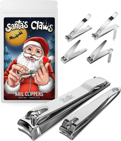 Nail Clipper Stocking Stuffers for Men & Women, Mens Stocking Stuffers Ideas, Santa Claws Funny Gifts Christmas Stocking Stuffer for Dad, and Adults Man Men's 6-Pack Fingernail & Toenail Cutter
