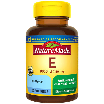 Nature Made Vitamin E 1000 IU (dl-Alpha) Softgels 60 Ct