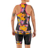 SLS3 Triathlon Top Women - Slim & Athletic Fit Tri Top Women - Comfortable Triathlon Shirts Women Cycling Jersey - Tri Kit Women Singlet Tank Top, No Shelf Bra (Black/Sunrise Blooms, Large)