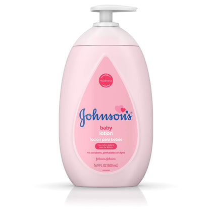 Johnson's Moisturizing Pink Baby Lotion with Coconut Oil, Hypoallergenic, 16.9 fl. oz