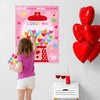B1ykin Valentines Day Pin the Tail Games, Pin the Candy in the Gumball Machine Party Sticker Games with 36 Heart Stickers Blindfold Poster, Valentines Day Game for Kids School Home Activities