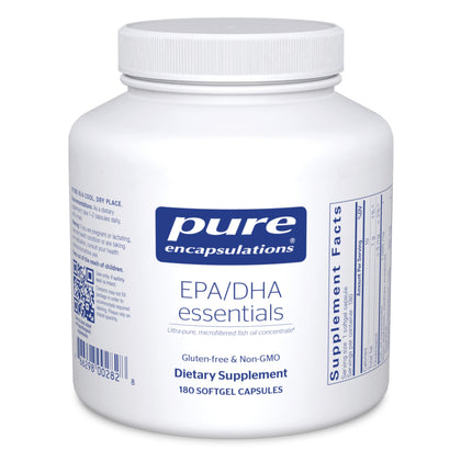 Pure Encapsulations EPA/DHA Essentials - Fish Oil Concentrate Supplement to Support Cardiovascular Health - Premium EPA & DHA Supplement with Omega 3-180 Softgel Capsules