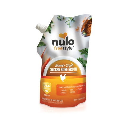 Nulo Freestyle Bone Broth, Premium Food Topper for Cats and Dogs, with Collagen and Chondroitin Sulfate to Help Boost the Quality of Your Pets Coat and Skin, 20 FL Oz Pouch