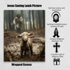 Jesus and Lamb Canvas Wall Art Jesus Running After Lost Lamb Picture Wall Art Canvas Print Christian Home Decor 16x20 inch (Without Text)