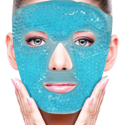 ZNÖCUETÖD Cold Face Eye Mask Ice Pack Reduce Face Puff, Dark Circles, Gel Beads Hot Heat Cold Compress Pack, Face SPA for Woman Sleeping, Pressure, Headaches, Skin Care, Post Laser Care[Blue]
