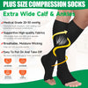 Compression Socks, 20-30 mmHg Graduated Knee-Hi Compression Stockings for Unisex, Open Toe, Opaque, Support Hose for DVT, Pregnancy, Varicose Veins, Relief Shin Splints, Edema, Black XX-Large