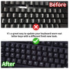 2PCS English Keyboard Stickers, Universal Keyboard Letters Replacement Sticker White Font on Black Background for Computer Laptop Notebook Desktop, Matte English Keyboard Alphabet Stickers
