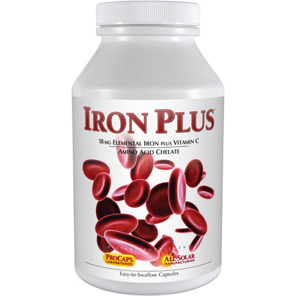 Andrew Lessman Iron Plus 90 Capsules - 18mg Iron, 100% Pure Amino Acid Chelated Iron (Glycinate & Aspartate), Plus Vitamin C for Increased Absorption, Small, Easy to Swallow Capsules, No Additives