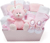 Baby Box Shop for Girls - 14 Baby Girl Newborn Essentials for New Baby Girl Gifts - New Baby Gift Basket Gifts for Newborn Baby Girl, Welcome Baby Girl Gift Basket - Pink