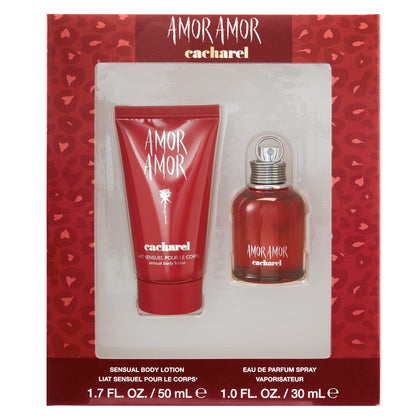 Cacharel Amor Amor Gift Set for Women, Eau de Toilette Spray Perfume + Body Lotion