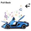 SASBSC Toy Cars Lambo Sian FKP3 Metal Model Car with Light and Sound Pull Back Toy Car for Boys Age 3 + Year Old (Blue)