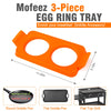 Mofeez Silicone Egg Rings Tray for Blackstone Griddle (Set of 3) - Non-Stick Food-Grade Round Egg Rings, Easy to Clean Egg Ring Molds for Eggs, Pancakes, Breakfast Sandwiches, and More