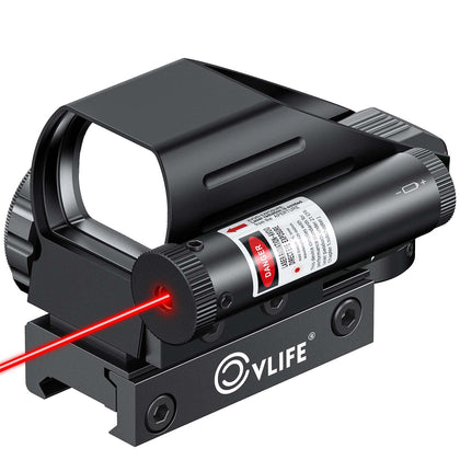 CVLIFE 1x22x33 Reflex Sight Red and Green 4 Reticle Dot Sight with 2mW Red Sight Laser