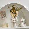 FJS Ceramic Face Vases, White Flower Vases for Decor, 3.5