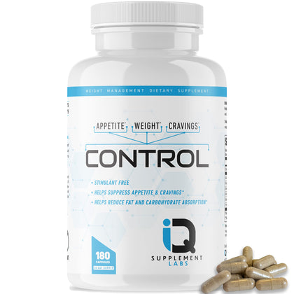 Control-Appetite Suppressant for Weight Loss | Hunger Suppression, Fat & Carb Blocker, Reduce Cravings & Snacking | Fast Weight Loss for Women & Men-Sugar/Stimulant Free 180 Capsules 30-Day Supply
