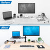 Mount-It! Laptop Desk Mount with Monitor Arm | Dual Laptop and Monitor Stand with Clamp and Grommet Base and Ventilated Tray