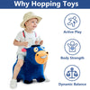 iPlay, iLearn Bouncy Pals Bull Hopper Toy, Toddler Plush Bouncing Horse, Kids Inflatable Ride Farm Animal Bouncer W/Pump, Indoor Outdoor Hopping, Birthday Gift for 18 24 Month 2 3 4 Year Old Boy Girl