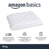 Amazon Basics Hypoallergenic Quilted Mattress Topper Pad, 18 Inches Deep, King, White