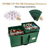 BROSYDA Christmas Ornament Storage Box, Ornament Storage Organizer Fits 128 of 3 inch Ornament Balls, 8 Removable Tray Ornament Storage with Dividers to Store Xmas Holiday Decor(Green)