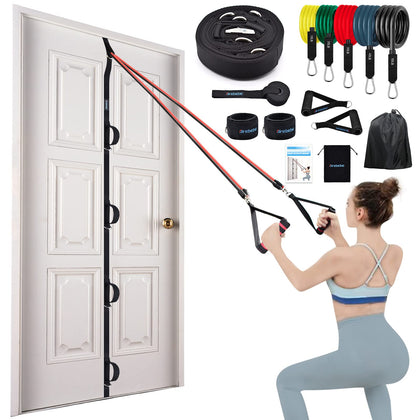 Brebebe Door Anchor Strap for Exercises, Multi Point Anchor Gym Attachment for Home Fitness, Portable Door Band Resistance Workout Equipment