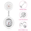 Hemobllo Retractable Nurse Watch Portable Pocket Watch Clip On Watch Cute Leaves Watch with Second Hand for Doctor White