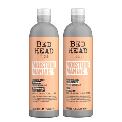 Bed Head by TIGI Shampoo and Conditioner For Dry Hair Moisture Maniac Sulfate-Free Shampoo & Moisturizing Conditioner with Argan Oil 25.36 fl oz 2 count