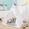 Sisticker Teepee Tent for Kids with Feathers Bunting Carry Bag - Kids Gifts for Girls and Boys Children Toys - Foldable Large Playhouse Indoor and Outdoor (White)