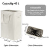 Chrislley 45L Slim Laundry Hamper Narrow Laundry Basket with Handle Foldable Dirty Clothes Portable Skinny Hamper Organizer Storage Bins (22 inches, beige)